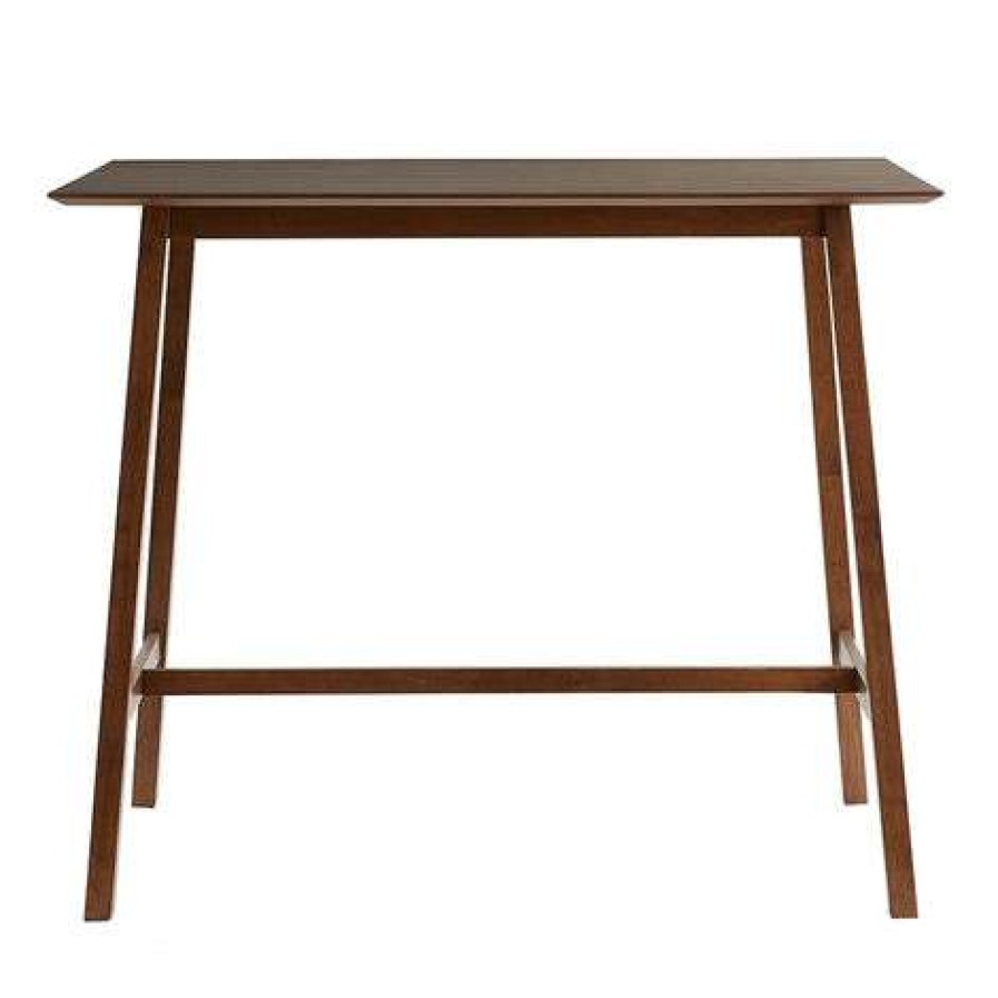 Table Haute Et Bar * | Le Moins Cher Miliboo Table De Bar Noyer L130 Cm Russel Noyer