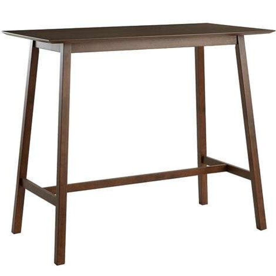 Table Haute Et Bar * | Le Moins Cher Miliboo Table De Bar Noyer L130 Cm Russel Noyer