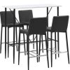 Table Haute Et Bar * | Meilleur Prix Topdeal Ensemble De Bar 5 Pcs Similicuir Gris