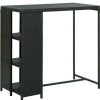 Table Haute Et Bar * | Remise Table De Bar Avec Rangement 120X60X110 Cm Resine Tressee Noir Vidaxl