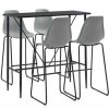 Table Haute Et Bar * | Nouveau Hommoo Ensemble De Bar 5 Pcs Plastique Gris Hdv22008