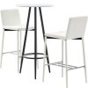 Table Haute Et Bar * | Sortie Youthup Ensemble De Bar 3 Pcs Similicuir Blanc Blanc