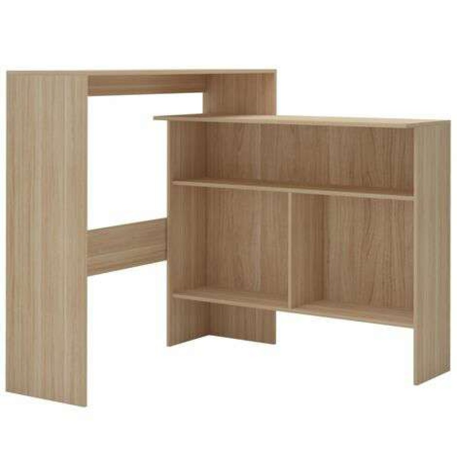 Table Haute Et Bar * | De Gros True Deal Table De Bar Avec 2 Dessus De Table Chene 130 X 40 X 120 Cm