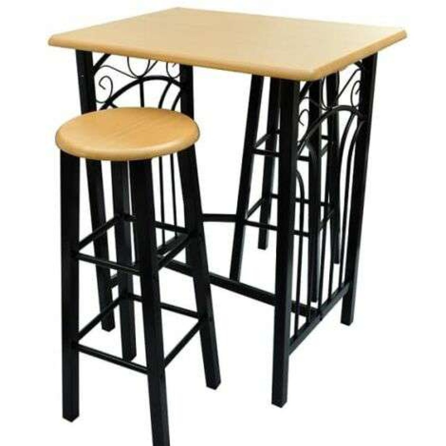 Table Haute Et Bar * | Promo Litzee Lot D'Une Table Haute De Bar Avec 2 Tabourets Phoenix