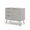 Table Haute Et Bar * | Remise Netfurniture Augustine Gry Smaldboed 1 Doors 3 Des Tiroirs Gris