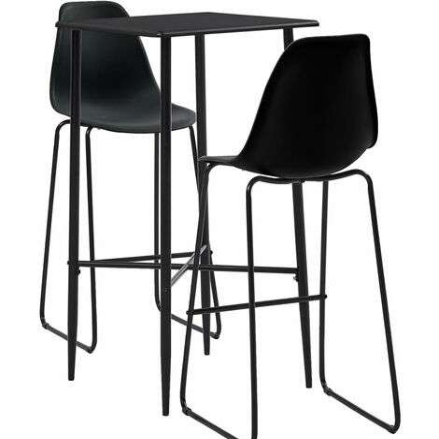 Table Haute Et Bar * | Meilleur Prix Asupermall Ensemble De Bar 3 Pcs Plastique Noir