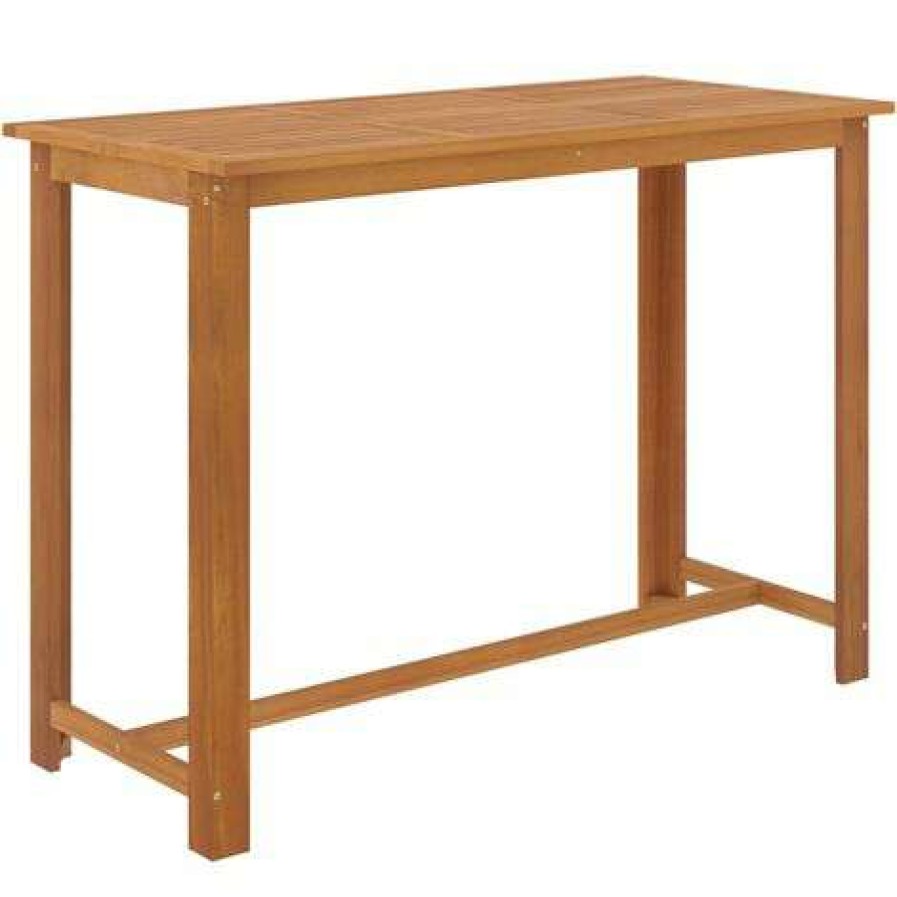 Table Haute Et Bar * | Nouveau Topdeal Ensemble De Bar De Jardin 7 Pcs Marron Ff3068016_Fr