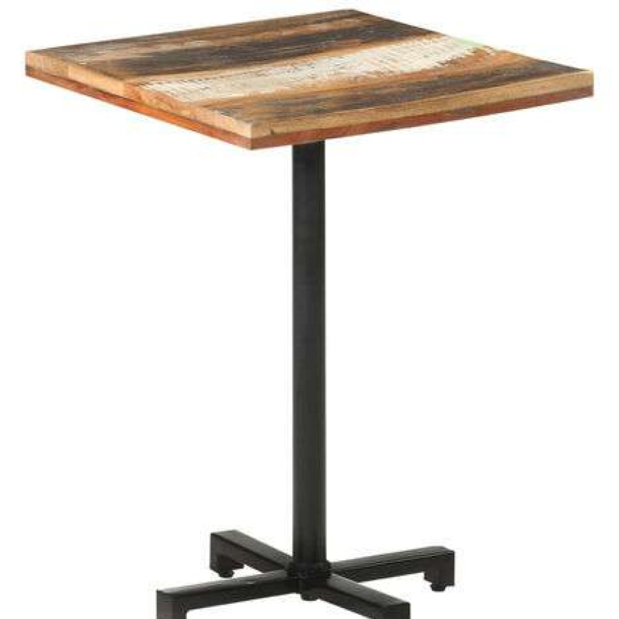 Table Haute Et Bar * | Le Moins Cher Asupermall Table De Bistro Carree 60X60X75 Cm Bois De Recuperation Massif