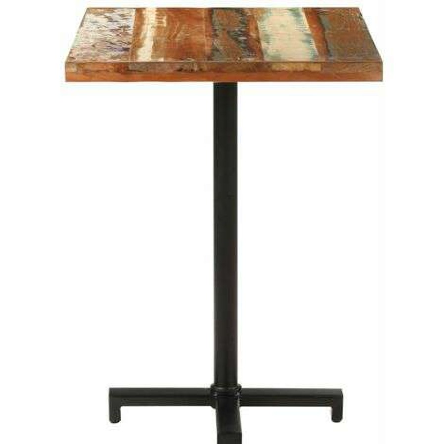 Table Haute Et Bar * | Le Moins Cher Asupermall Table De Bistro Carree 60X60X75 Cm Bois De Recuperation Massif