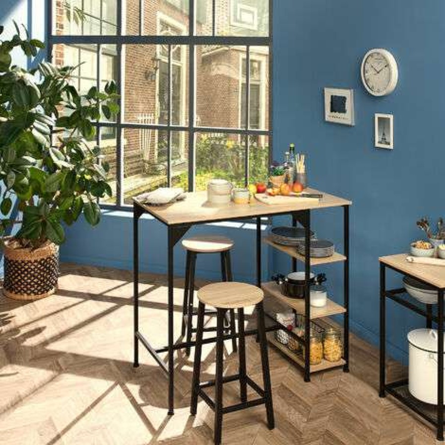 Table Haute Et Bar * | Les Meilleures Critiques De Tectake Table De Bar Industrielle Cannock 109X60X100Cm Table De Bar Style Industriel, Table De Bistrot, Table Haute