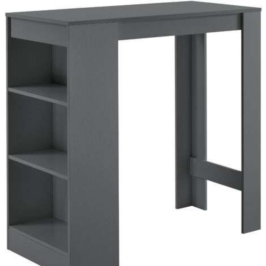 Table Haute Et Bar * | Sortie Table De Bar Kouvola 110 X 50 X 103 Cm Gris Fonce [En.Casa]