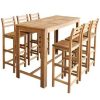 Table Haute Et Bar * | Promo True Deal Table Et Chaises De Bar 7 Pcs Bois D'Acacia Massif