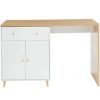 Table Haute Et Bar * | Remise Baita Ilot Central Max Blanc Et Effet Chene 150Cm Blanc