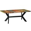 Table Haute Et Bar * | Les Meilleures Critiques De Inlife Table A Diner 200X100X75 Cm Bois De Recuperation Solide