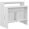 Table Haute Et Bar * | Coupon Topdeal Table De Bar Avec 2 Dessus De Table Blanc 130 X 40 X 120 Cm