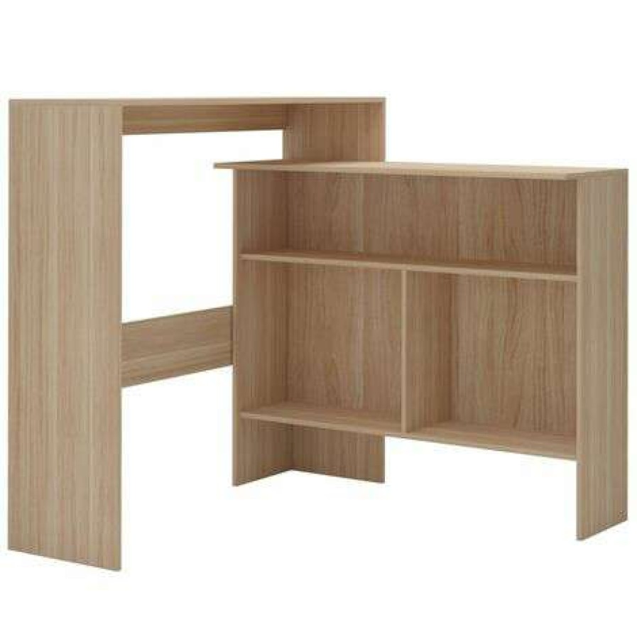 Table Haute Et Bar * | Meilleure Vente Hommoo Table De Bar Avec 2 Dessus De Table Chene 130 X 40 X 120 Cm Hdv22370