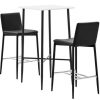 Table Haute Et Bar * | Sortie Hommoo Ensemble De Bar 3 Pcs Similicuir Noir Hdv22137