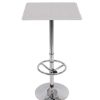 Table Haute Et Bar * | Remise Hhg Table De Bar / Table Haute Chicago, Avec Repose-Pied, 63X63X110Cm, Blanc