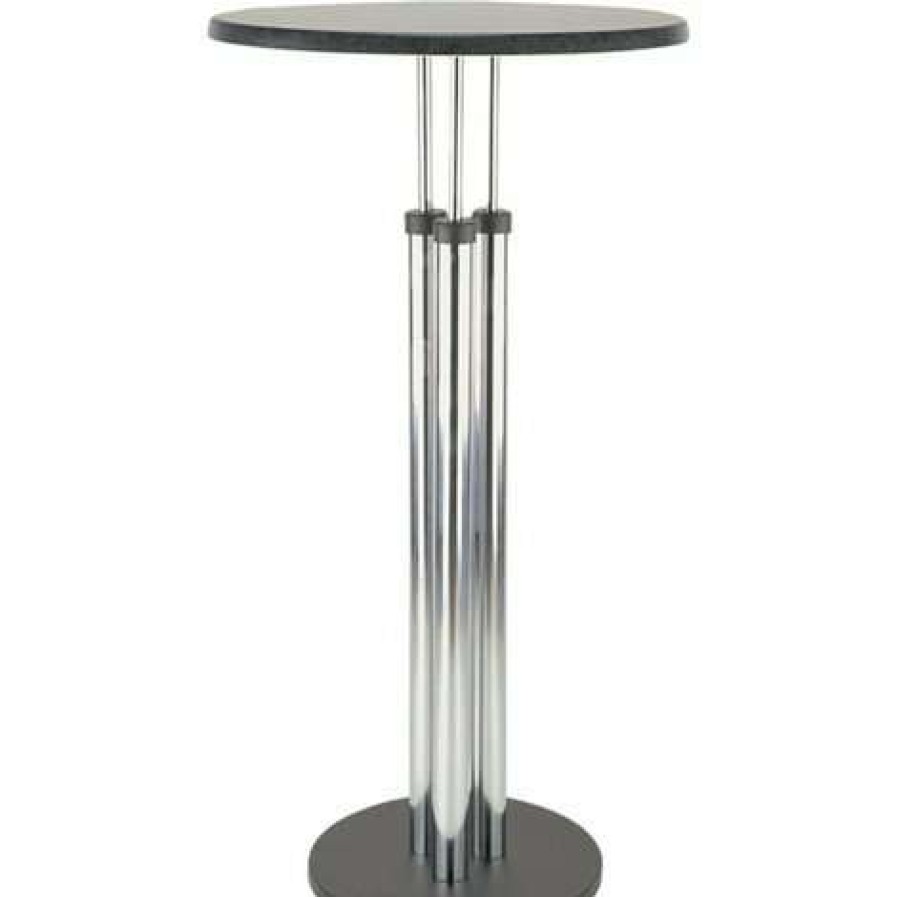 Meuble Bar * | Grosses Soldes Fp Table Bistro H:1085Mm Chrome/ Noir