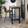 Table Haute Et Bar * | Sortie Dimehouse Crane Table De Bar Industrielle Bois De Manguier 120 60 Cm Marron