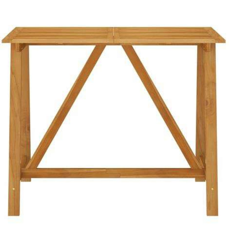 Table Haute Et Bar * | Promo Hommoo Table De Bar De Jardin 140X70X104 Cm Bois D'Acacia Massif