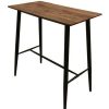 Table Haute Et Bar * | Le Moins Cher Altobuy Tiano Table Haute Plateau Effet Bois Et Pietement Metal Marron Fonce