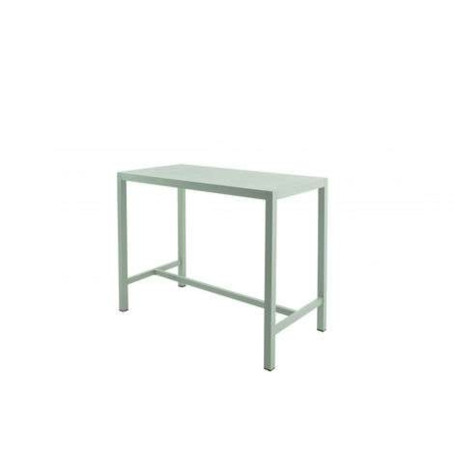 Table Haute Et Bar * | Nouveau Essenciel Green Table De Bar Rectangulaire En Aluminium Coloris Romarin Romarin