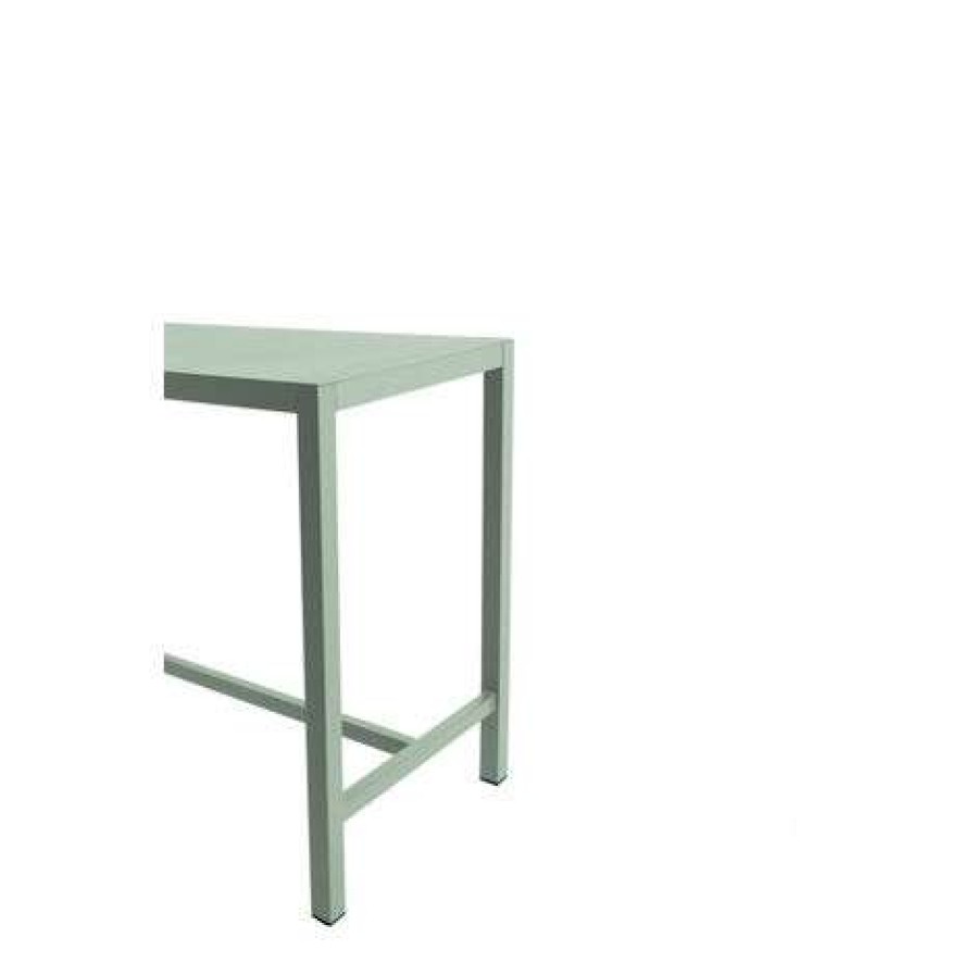 Table Haute Et Bar * | Nouveau Essenciel Green Table De Bar Rectangulaire En Aluminium Coloris Romarin Romarin