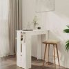 Table Haute Et Bar * | Acheter Asupermall Table De Bar Et Etagere Blanc Brillant 102X50X103,5Cm Agglomere