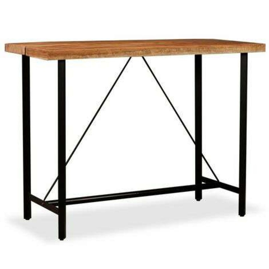 Table Haute Et Bar * | Remise Hommoo Table De Bar Bois Massif De Sesham 150 X 70 X 107 Cm Hdv11426