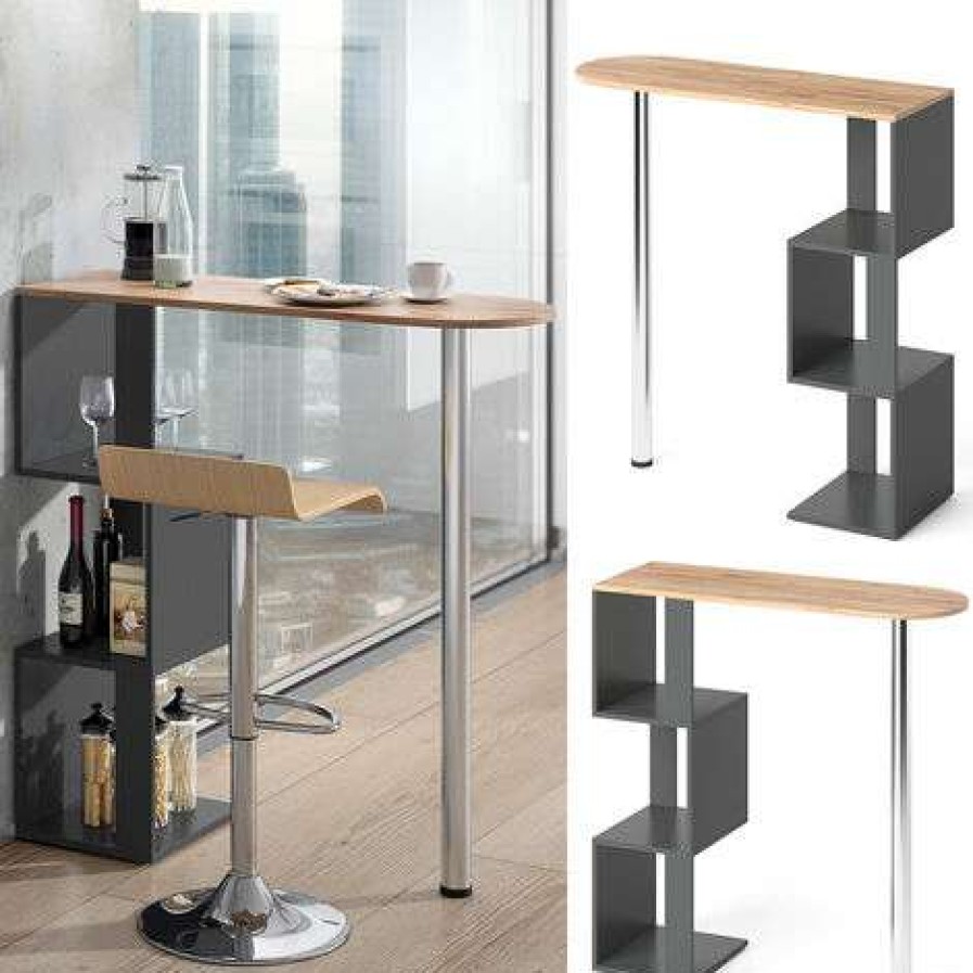 Table Haute Et Bar * | Meilleur Prix Table De Bar Vincent Anthracite/Goldkraft Vicco