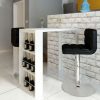 Table Haute Et Bar * | Sortie Vidaxl Table De Bar Mdf Avec Casier A Bouteilles Blanc Haut Brillance Blanc