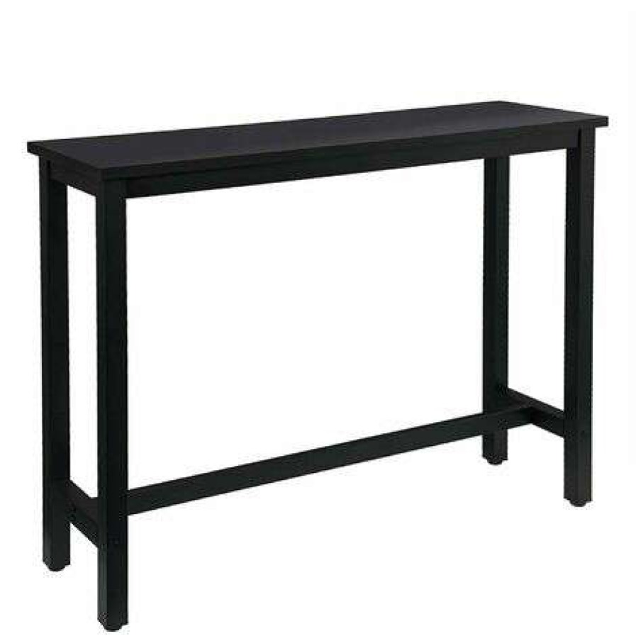 Table Haute Et Bar * | Le Moins Cher Helloshop26 Table De Bar Moderne Modele Noir Noir