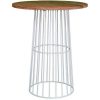 Table Haute Et Bar * | Remise Meuble House Table De Bar Loft En Bois Et Metal Blanc Hello Blanc