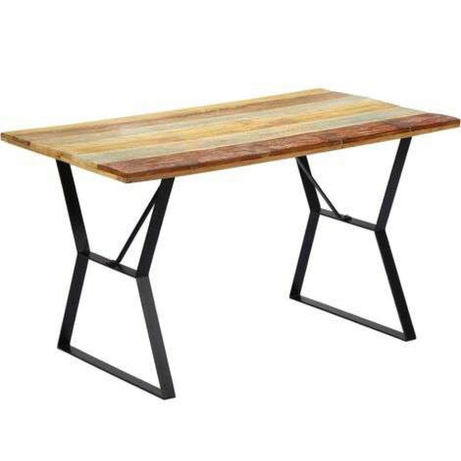 Table Haute Et Bar * | Acheter Fimei Table De Salle A Manger 140X80X76Cm Bois De Recuperation Massif