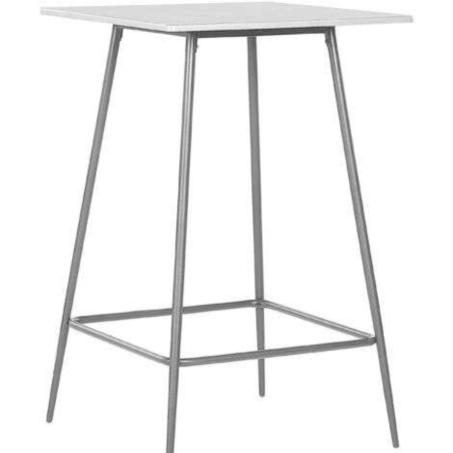 Table Haute Et Bar * | Budget Beliani Table De Bar En Mdf 4 Personnes L70 Gris