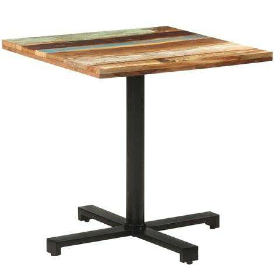 Table Haute Et Bar * | Promo Vidaxl Table De Bistro Carree 80X80X75 Cm Bois De Recuperation Massif Brun