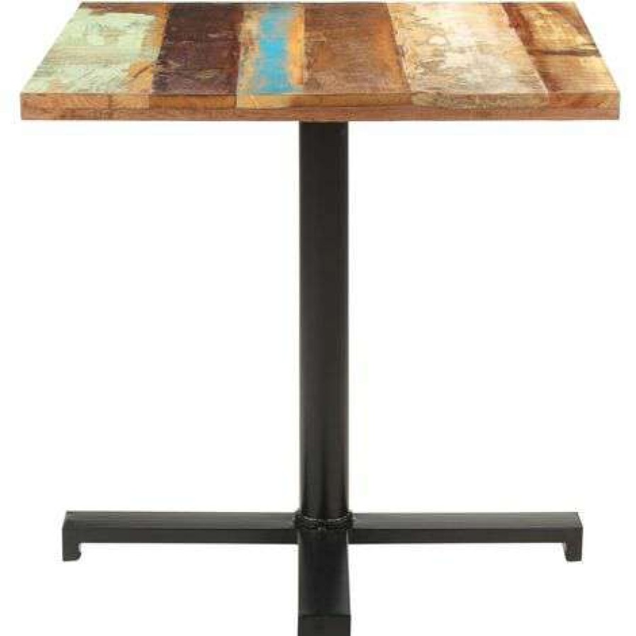 Table Haute Et Bar * | Promo Vidaxl Table De Bistro Carree 80X80X75 Cm Bois De Recuperation Massif Brun