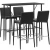 Table Haute Et Bar * | Budget True Deal Ensemble De Bar 5 Pcs Similicuir Noir