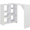 Table Haute Et Bar * | Meilleur Prix Asupermall Table De Bar Avec Tablette Amovible Blanc 138 X 40 X 120 Cm