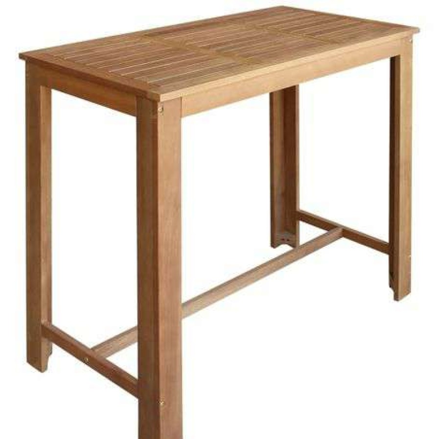 Table Haute Et Bar * | Offres Topdeal Table De Bar Bois D'Acacia Massif 120 X 60 X 105 Cm