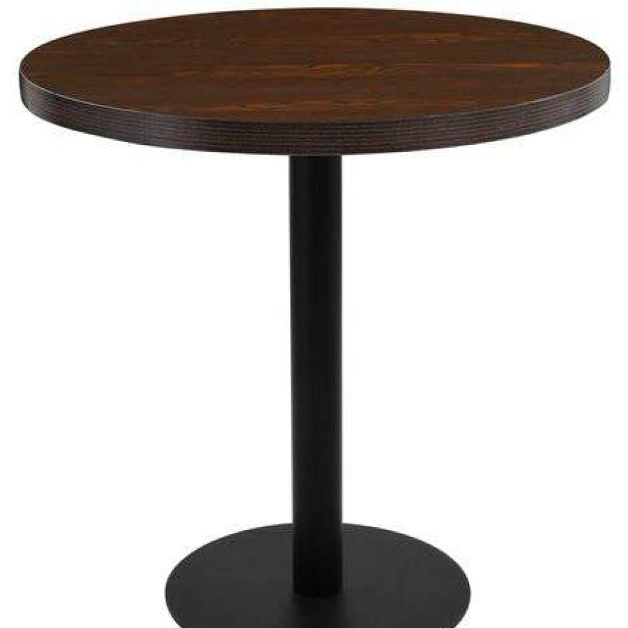 Table Haute Et Bar * | Meilleure Affaire True Deal Table De Bistro Marron Fonce 80 Cm Mdf