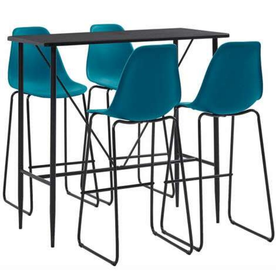 Table Haute Et Bar * | Promo Asupermall Ensemble De Bar 5 Pcs Plastique Turquoise