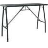 Table Haute Et Bar * | Les Meilleures Critiques De Youthup Table De Bar De Jardin Noir 180X60X110 Cm Verre Trempe Noir