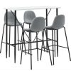 Table Haute Et Bar * | Sortie Hommoo Ensemble De Bar 5 Pcs Tissu Gris Clair Hdv22046