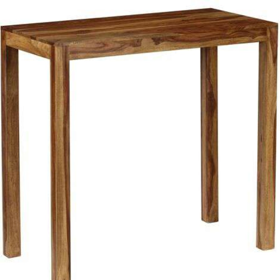 Table Haute Et Bar * | Meilleur Prix Asupermall Table De Bar Bois De Sesham Massif 118 X 60 X 107 Cm