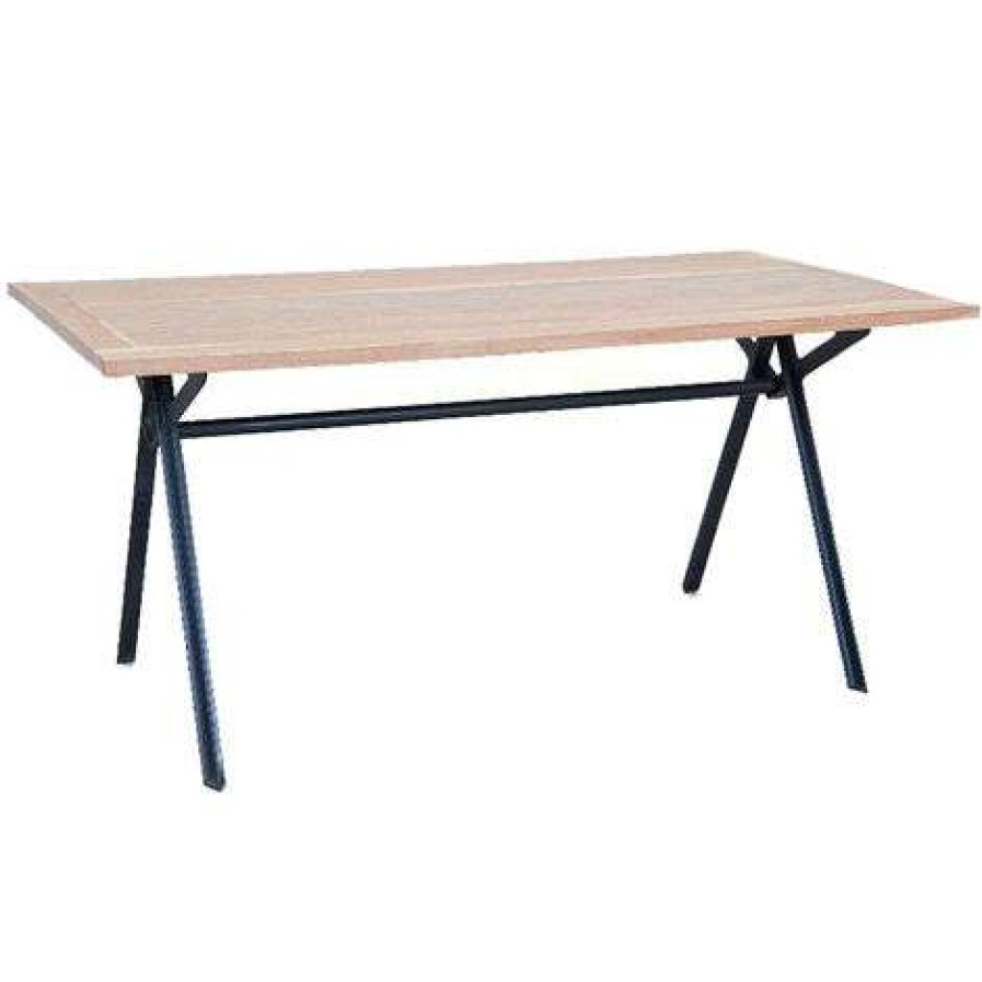 Table Haute Et Bar * | Offres Table En Acacia Coloris Brun/Noir, 180 X 90 X 76 Cm -Pegane-