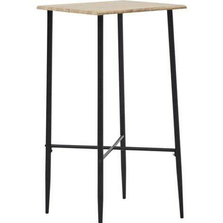 Table Haute Et Bar * | Les Meilleures Critiques De Hommoo Table De Bar Chene 60 X 60 X 111 Cm Mdf Hdv23148