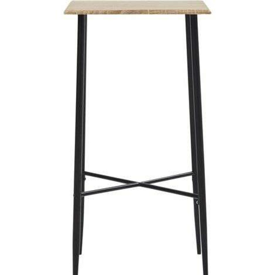 Table Haute Et Bar * | Les Meilleures Critiques De Hommoo Table De Bar Chene 60 X 60 X 111 Cm Mdf Hdv23148