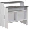 Table Haute Et Bar * | Les Meilleures Critiques De Happyshopping Table De Bar Avec 2 Dessus De Table Blanc Et Gris 130X40X120 Cm